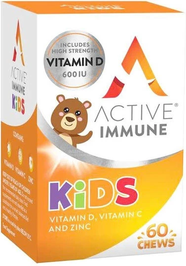 Active Iron Immune Kids Vitamin D, Vitamin C & Zink Multivitamin zur Stärkung des Immunsystems 60 Geleebonbons