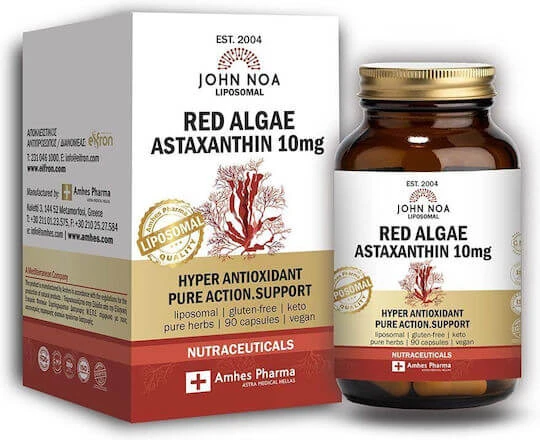 John Noa Liposomal Liposomale Rotalgen Astaxanthin 10mg 90 pflanzliche Kapseln