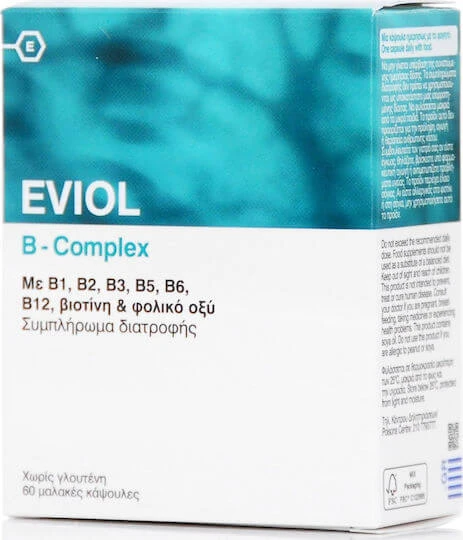 Eviol B-Komplex Vitamin für Energie, Immunsystem und Nervensystem Stärkung 60 Kapseln