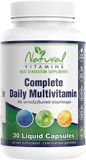 Natürliche Vitamine Vollständiges tägliches Multivitamin Multivitamin für Energie, Immunsystem und Haut 30 Kapseln