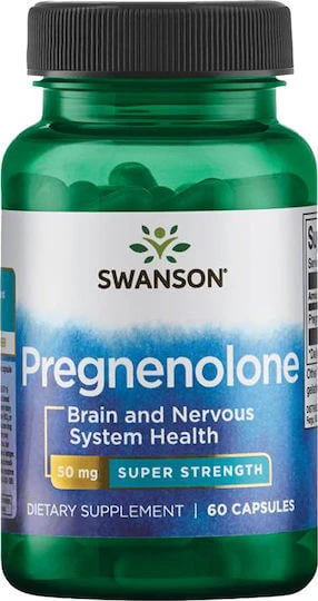 Swanson Super-Strength Pregnenolone 50mg Speicher Ergänzung 60 Kapseln