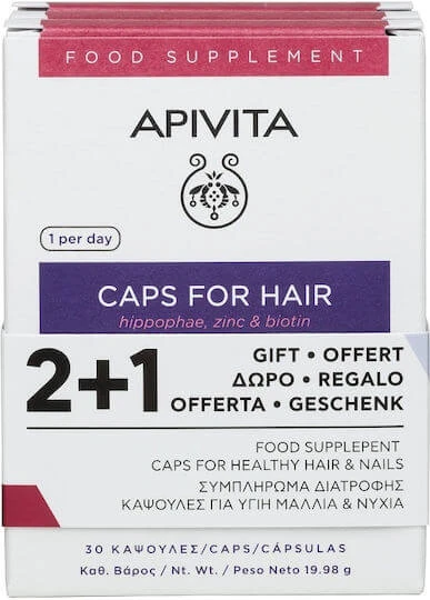 Apivita Caps For Hair Nahrungsergänzungsmittel Spezial 3 x 10 Kapseln