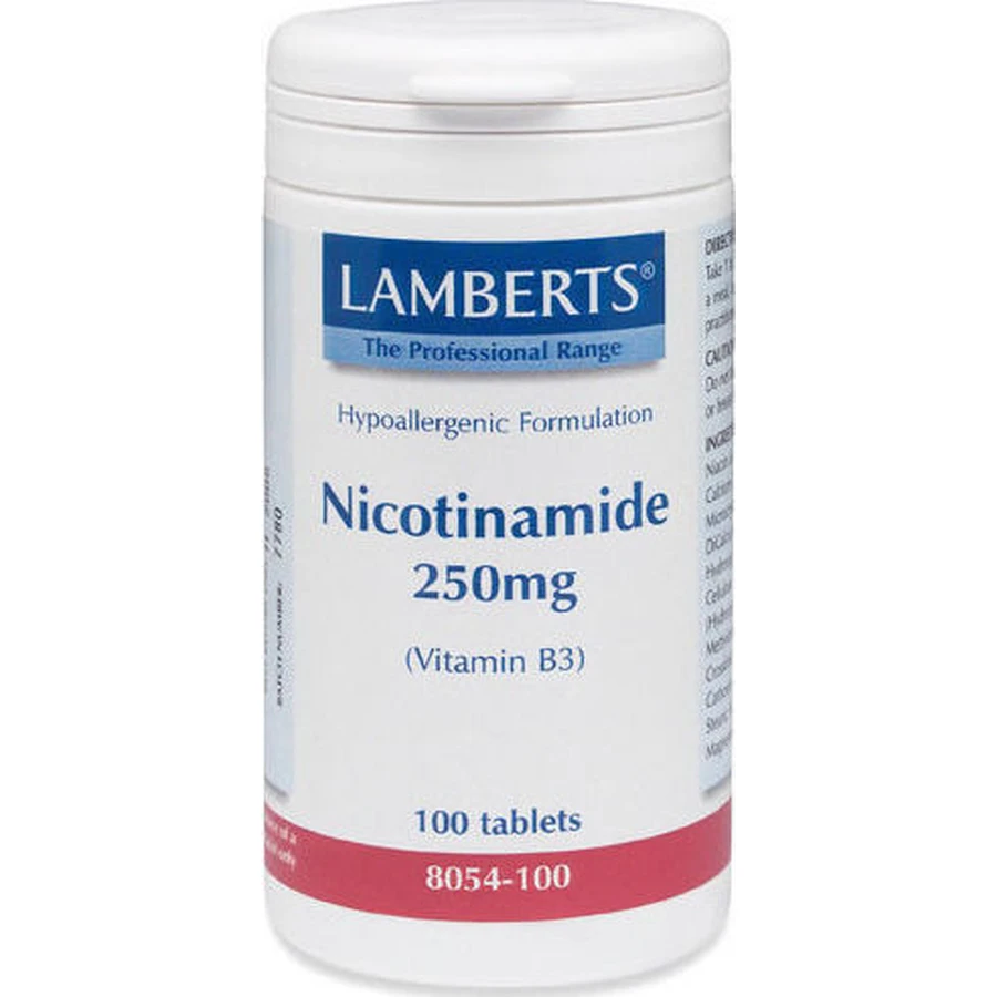 Lamberts Nicotinamida Vitamina para la Salud del Sistema Nervioso 250mg 100 Comprimidos