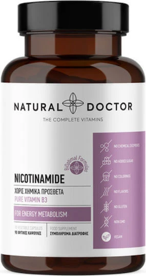 Natural Doctor Nicotinamide Vitamin für die Gesundheit des Nervensystems 500mg 90 pflanzliche Kapseln