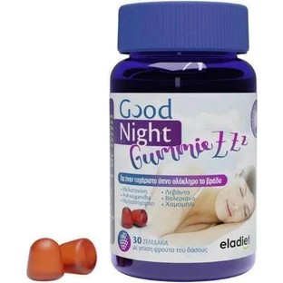 Eladiet Good Night Melatonin Supliment pentru Somn 30 bomboane de jeleu