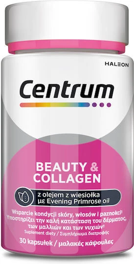 Centrum Beauty & Collagen Multivitamin mit Nachtlichtöl & Kollagen für Haare, Haut & Nägel 30 softgels