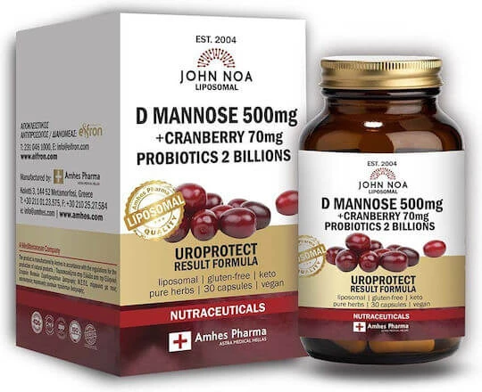 John Noa D-Mannose 500mg+Cranberry 70mg+Probiotika 2Billionen Nahrungsergänzungsmittel Spezial 30 Kapseln