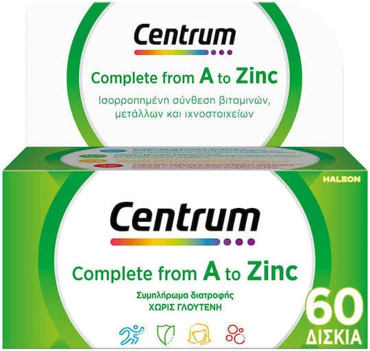 Centrum Complete From A To Zinc Multivitamin mit Vitaminen und Mineralien für Energie und Immunsystem Stärkung 60 Tabletten