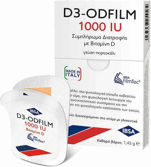 Ibsa D3-Odfilm Vitamin zur Stärkung des Immunsystems und der Eiergesundheit 1000iu Orange 30buc
