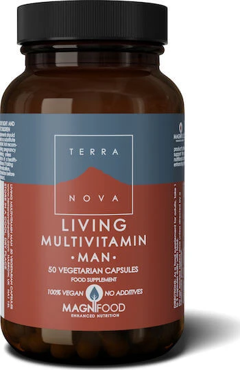TerraNova Living Multivitamin Man Multivitamin für Energie, Stärkung des Immunsystems & Haare 50 vegetarische Kapseln
