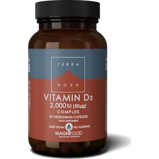 TerraNova Vitamin D3 Complex Vitamina pentru Întărirea Sistemului Imunitar & Sănătatea Oaselor 2000iu 50 capsule veget