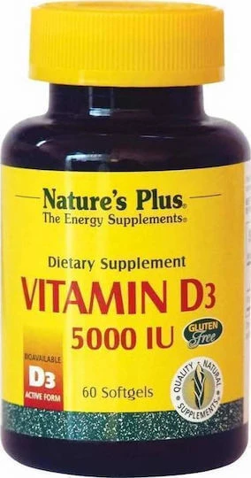 Nature's Plus Vitamin D3 zur Unterstützung des Immunsystems und der Gesundheit der Eier 5000iu 90 softgels