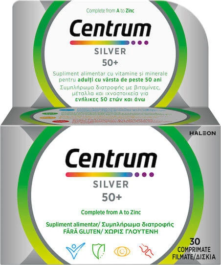 Centrum Silver 50+ Multivitaminpräparat zur Stärkung von Energie, Immunsystem und Nervensystem 30 Tabletten