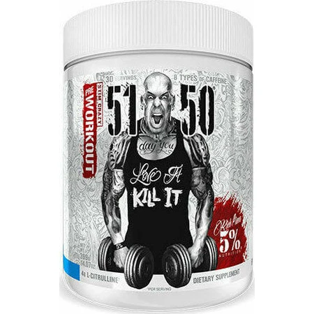 Rich Piana 5% Nutrition 5150 Stim Crazy Pre Workout Supliment Pre Workout 372gr Albastru Gheață