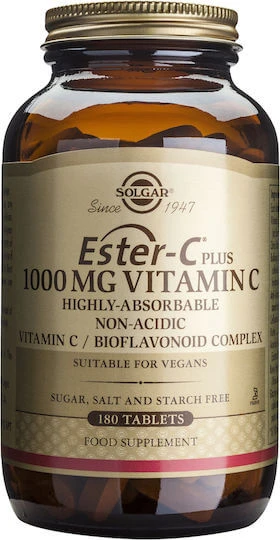 Solgar Ester-C Plus Vitamin für Immunsystem Unterstützung, Haut & Antioxidans Aktion 1000mg 180 Tabletten