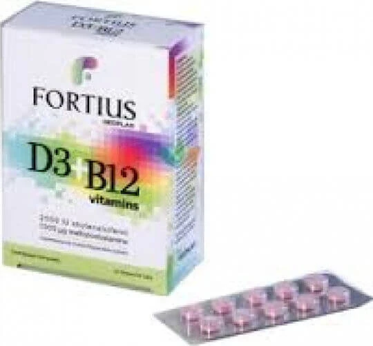 Geoplan Nutraceuticals Fortius D3 & B12 2500iu 1000mg Multivitamin für Energie, Immun- und Nervensystem Stärkung 2500iu 1000mg 30 Tabletten