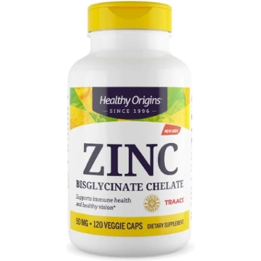 Healthy Origins Bisglicinato de Zinc Quelato de Zinc 50mg 120 Cápsulas