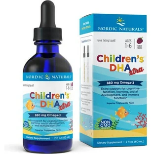 Nordic Naturals Kinder DHA Xtra Fischöl Geeignet für Kinder 880mg 60ml Heidelbeere