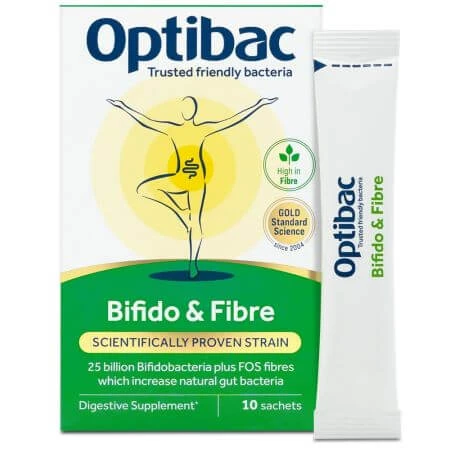 OptiBac Bifido & Fibre Probiotici per adulti e bambini 10 bustine