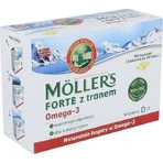 Moller's Forte Omega 3 Ulei de ficat de cod și ulei de pește Potrivit pentru copii 30 capace Unflavoured