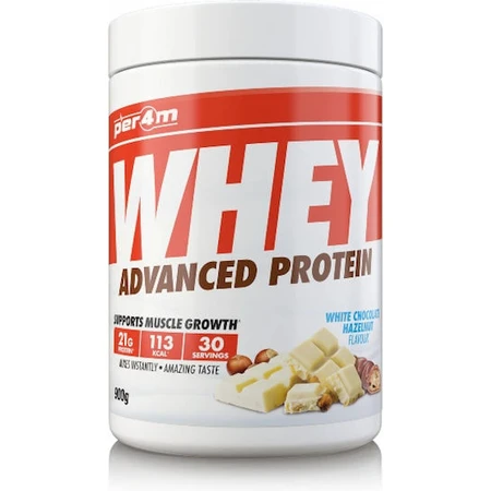 Per4m Whey Proteína de Suero Avanzada con Sabor Chocolate Blanco con Avellana 900gr