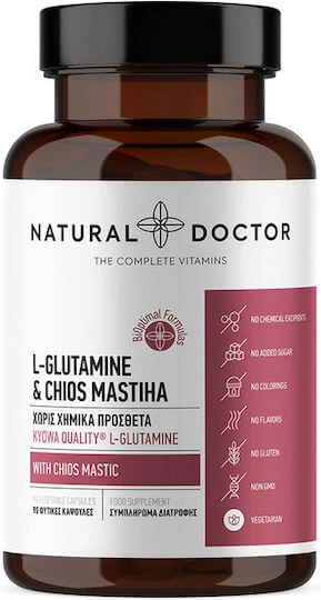 Natural Doctor L-Glutamin & Chios Mastiha Spezial Nahrungsergänzungsmittel 90 pflanzliche Kapseln