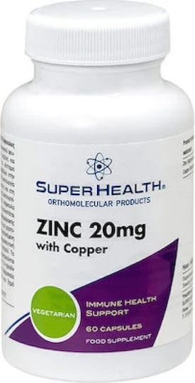 Super Health Zink-Kupfer 20mg 60 Kapseln