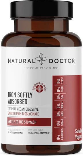 Natural Doctor Eisen leicht resorbiert 25mg 25mg 25mg 90 Kräuterkapseln