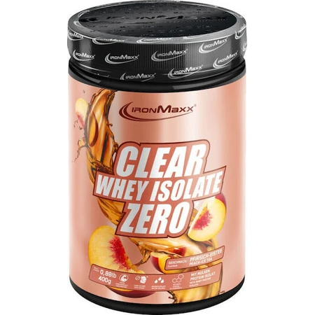 IronMaxx Clear Whey Isolate ZERO wei-eiwit lactosevrij met perzik-ijsthee smaak 400gr
