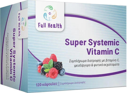 Full Health Super Systemic Super Systemic Vitamin C Vitamin zur Stärkung des Immunsystems, der Haut und der antioxidativen Wirkung 120 pflanzliche