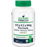 Doctor's Formulas D3 & K2 & Mag Formula Vitamina pentru Întărirea Sistemului Imunitar & Sănătatea Oaselor 60 capace
