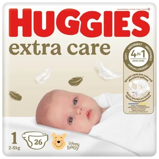 Scutece Extra Care Convi Nr.1 2-5 kg, 26 bucăți, Huggies