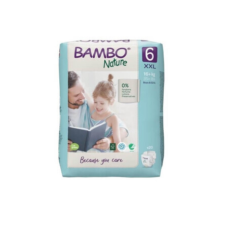 Eco Friendly Nappies No. 6, +16 kg, 20 pieces, Bambo Nature