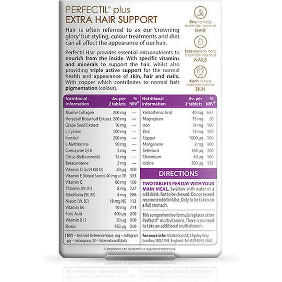 Vitabiotics Hair Extra Support Speciaal Dieetsupplement 60 tabs