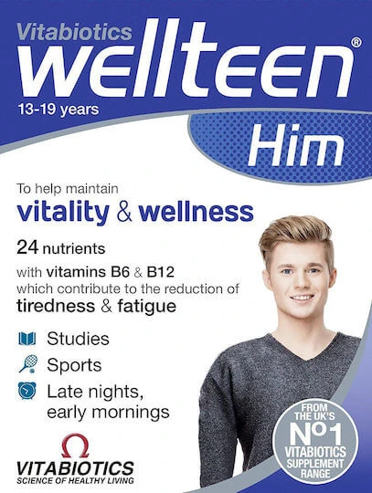 Vitabiotics Wellteen Him Multivitamin für Energie und Unterstützung des Immunsystems 30 Tabletten