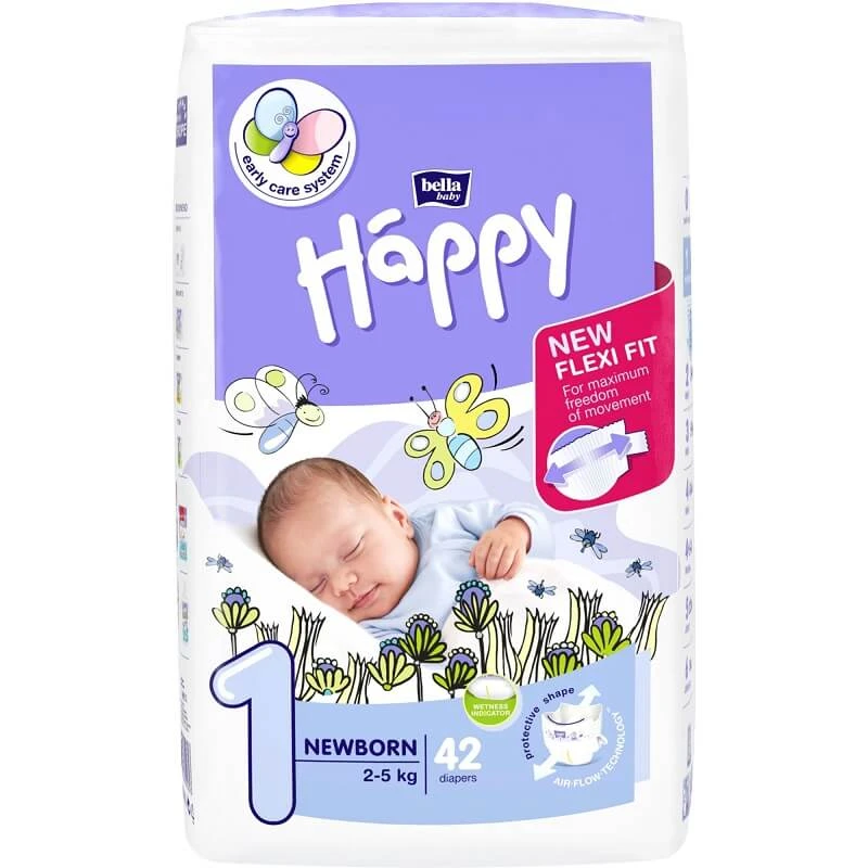 Windeln New Born Nr. 1, 2-5 kg, 42 Stück, Happy