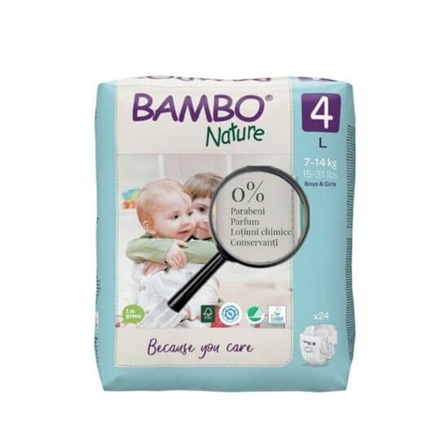 Windeln Nr. 4, 7-14 kg, 24 Stück, Bambo Nature