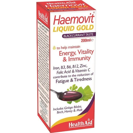 Health Aid Haemovit Liquid Gold Multivitamină pentru Energie & Întărirea Sistemului Imunitar 200ml