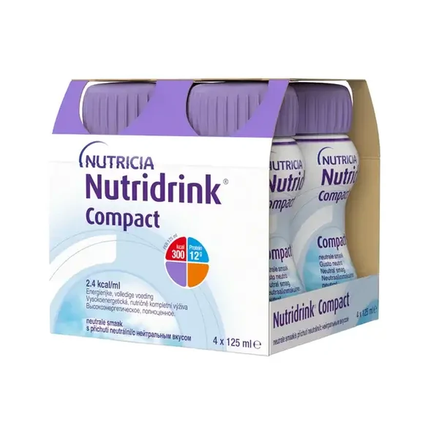 Nutridrink Compact mit neutralem Geschmack 4x125 ml, Getränk für den medizinischen Gebrauch