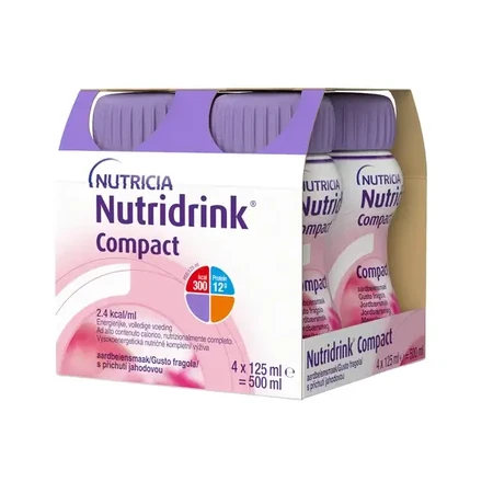 Nutridrink Compact Sabor Fresa Nutridrink Compact 4x125 ml, bebida para uso médico