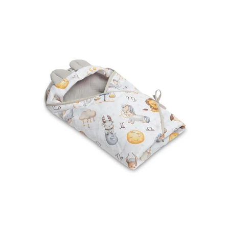 Scutece din muselină 90X90Cm Zodiac gri pentru scaun auto 0-13Kg