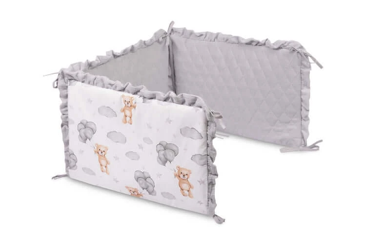 Bettumrandung Teddybär Grau Sensillo