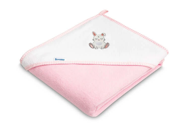 Badetuch 100X100 Rosa Hase