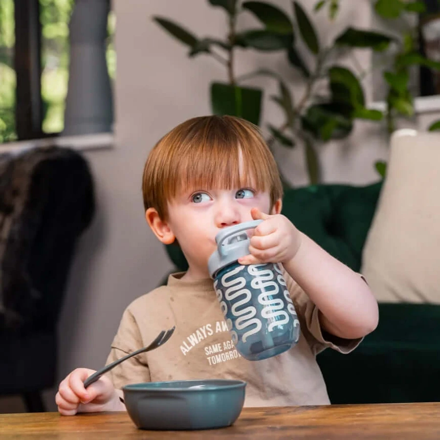Pahar fără vărsare cu pai 350ml gri Earthsmart Vital Baby