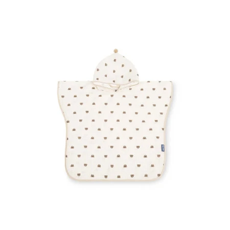 Poncho en mousseline Oursons Beige Sensillo