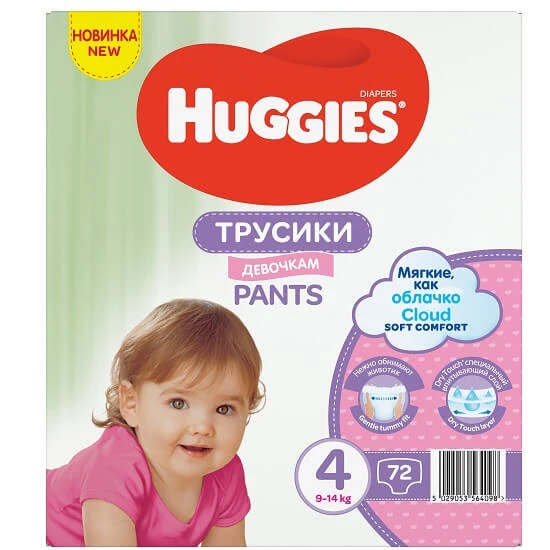 Windelhosen Soft Comfort Girl Nr. 4, 9 -14 kg, 72 Stück, Huggies