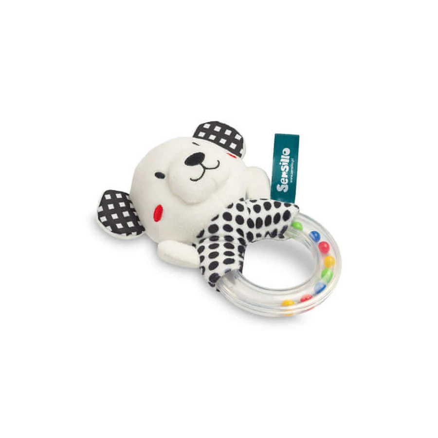 Hochet Ours noir et blanc Sensillo