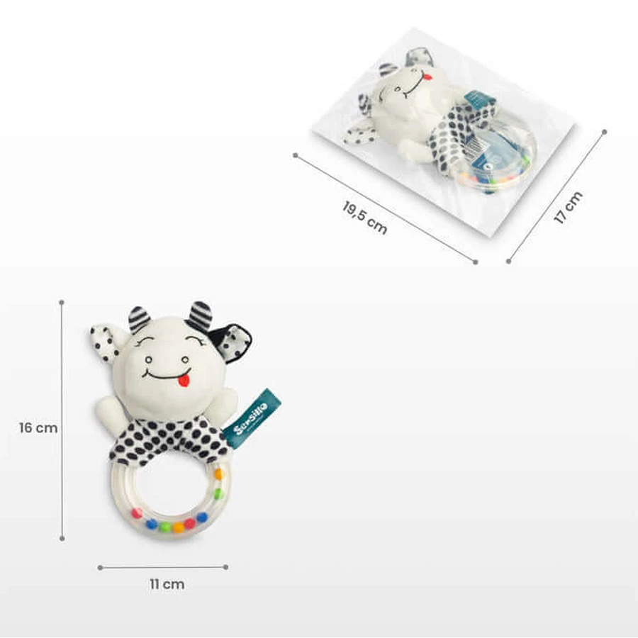 Hochet Ours noir et blanc Sensillo