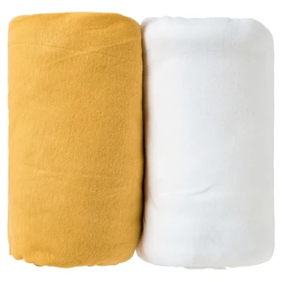 Cearșafuri 2 Cearșafuri 60X120Cm 100% bumbac Alb/Crepe Babycalin