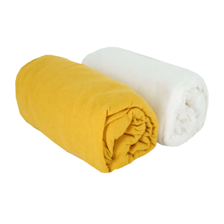 Cearșafuri 2 Cearșafuri 60X120Cm 100% bumbac Alb/Crepe Babycalin
